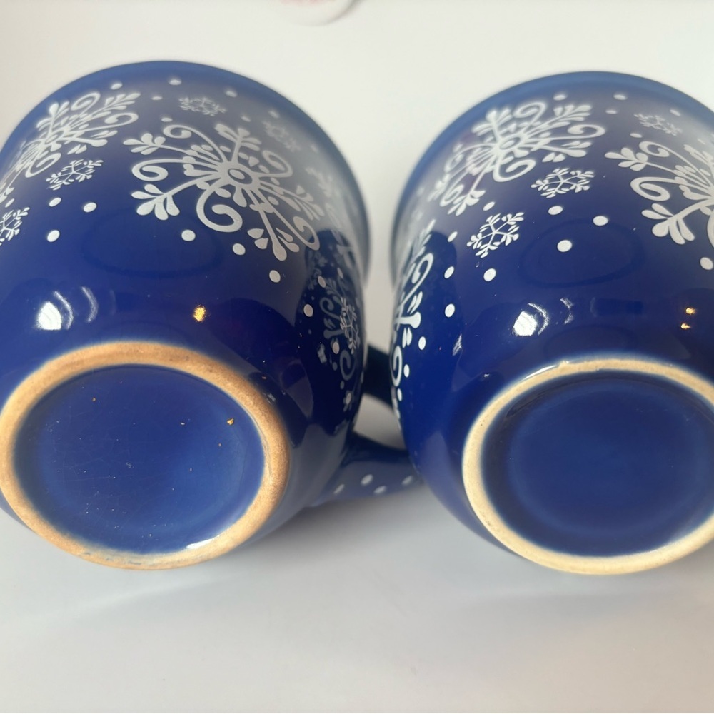 Blue Snowflake Ceramic Mugs - Picture 5 of 7